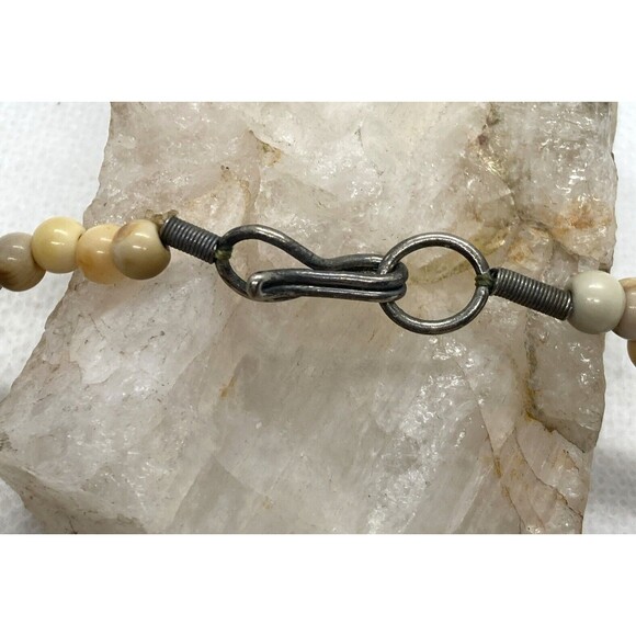 Vintage‎ Handmade Beige Banded Agate Round Beaded 18.5'' Necklace 33.3g - Picture 7 of 8